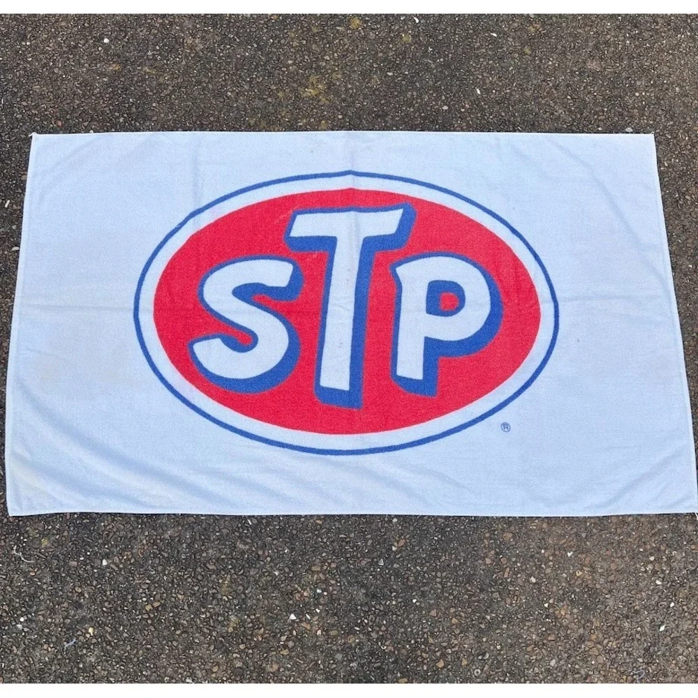 Vintage STP Racing Oil Advertisement Beach‎ Towel Cotton Made in USA